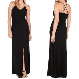 EXPRESS Black Maxi Dress with Side Ruching M NWT